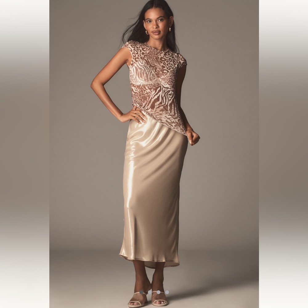 The Tilda Maxi Slip Skirt: Shine Edition -Size S